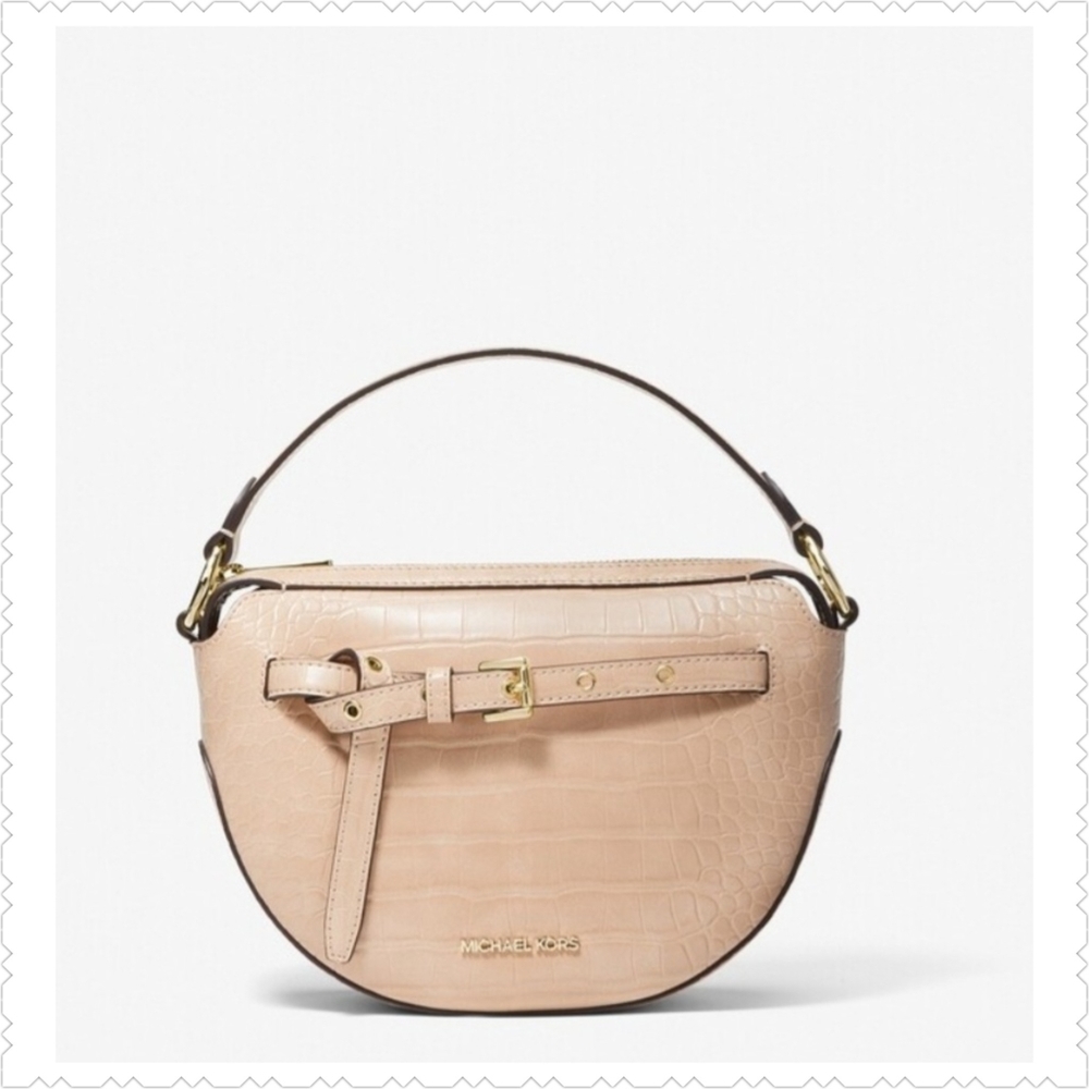 Michael MICHAEL KORS Emilia Crocodile Embossed Shoulder Bag
